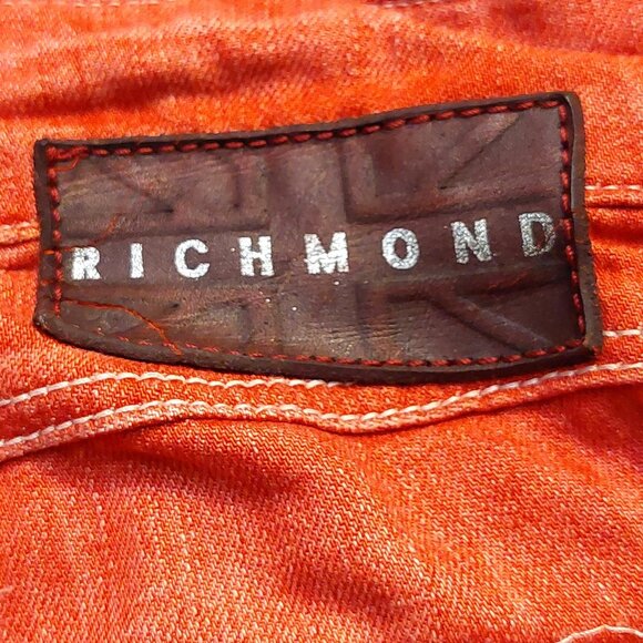 John Richmond Red Denim Capri Cropped Jeans Sz 28 NWT - Picture 8 of 11